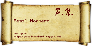 Peszl Norbert névjegykártya